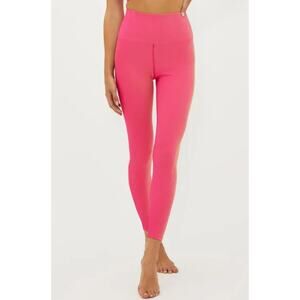 BEACH RIOT Women's Tayler Rib 7/8 Leggings Large Pink Sunset High Rise NWT